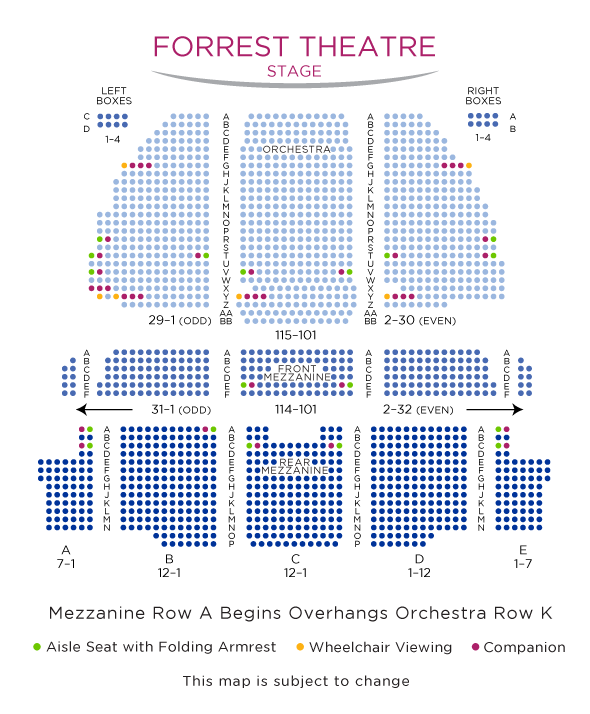 Seating Map and Access - The Forrest Theatre